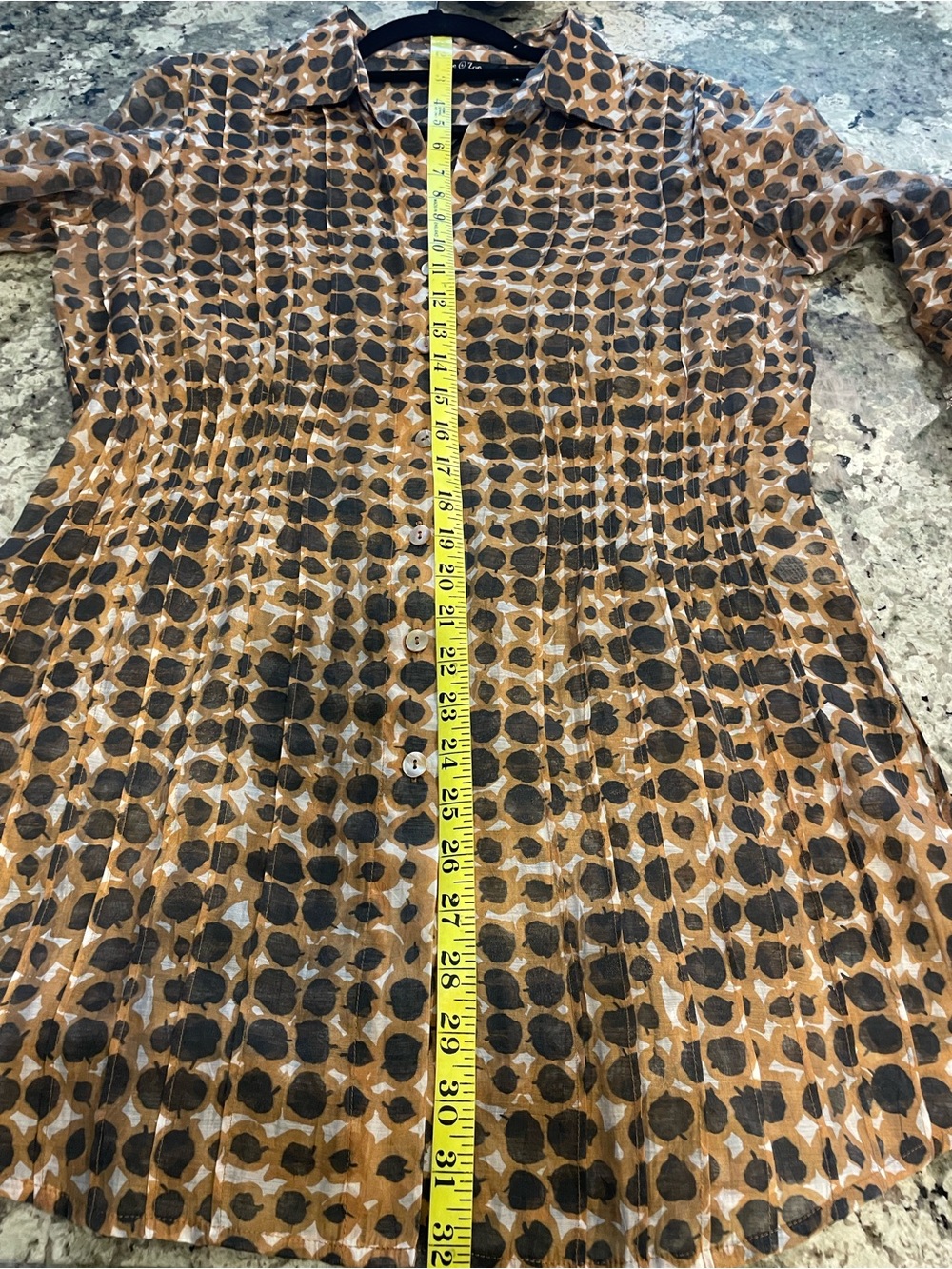 NIC+ZOE Black and Tan Printed Button-Front Blouse - Picture 12 of 12